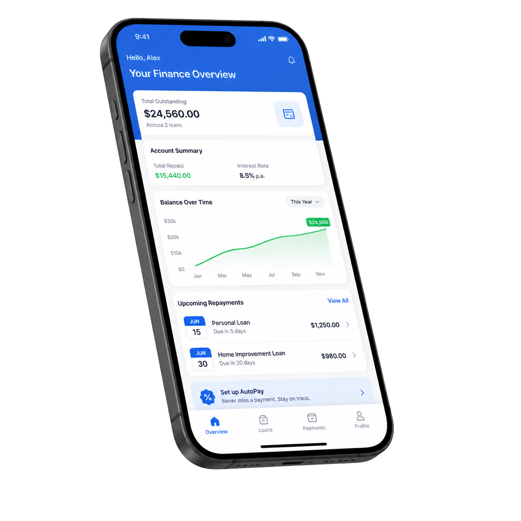Orstra customer portal on a mobile phone